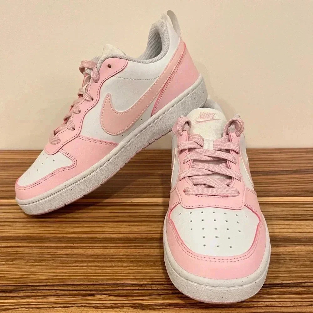 NIKE | Court Low Borough Recraft | Pink White | Boys Youth 6/ Womens 7.5 - Picture 3 of 9